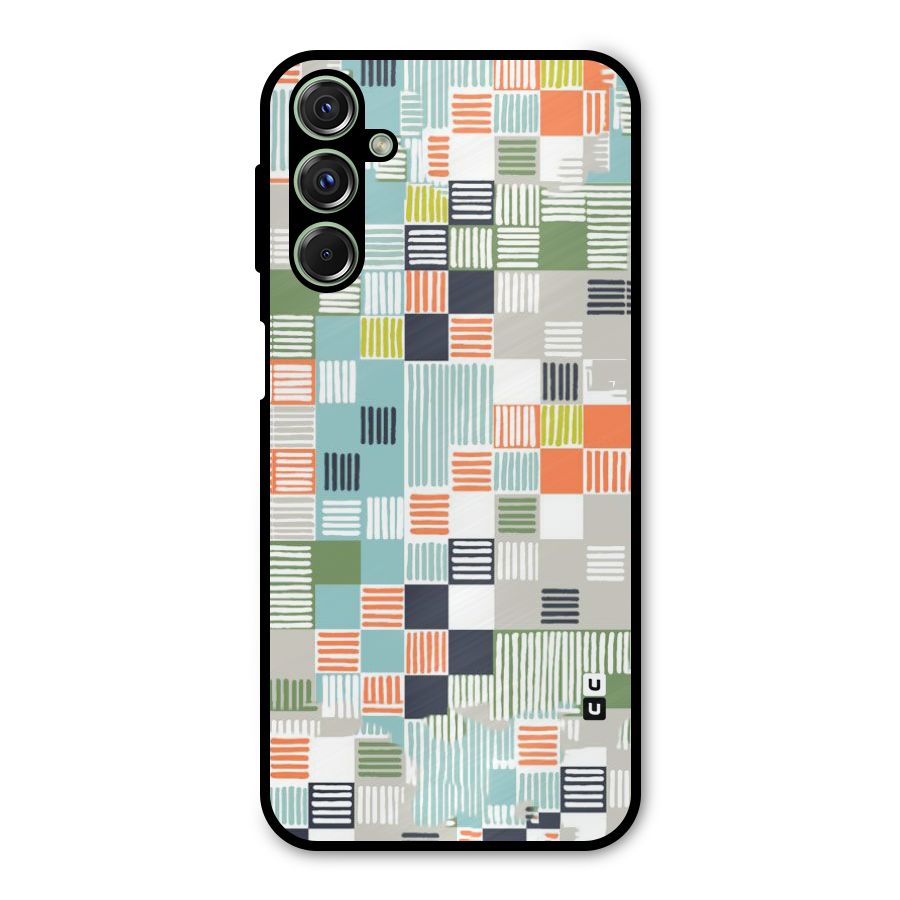 Tiny Boxes Stripes Metal Back Case for Galaxy F34