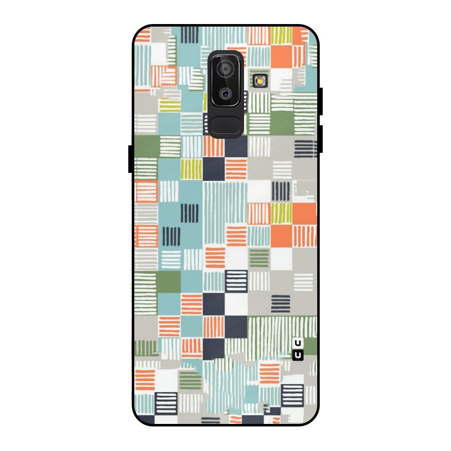Tiny Boxes Stripes Metal Back Case for Galaxy J8