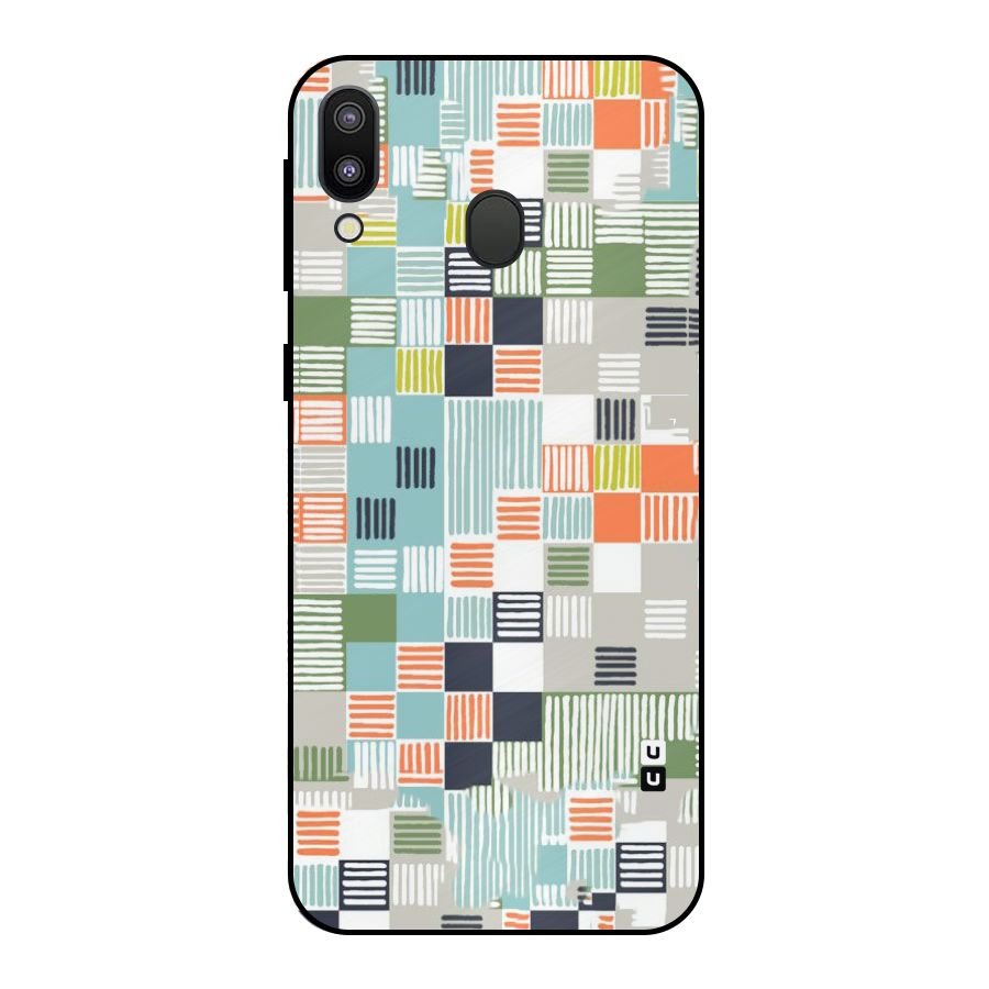 Tiny Boxes Stripes Metal Back Case for Galaxy M20