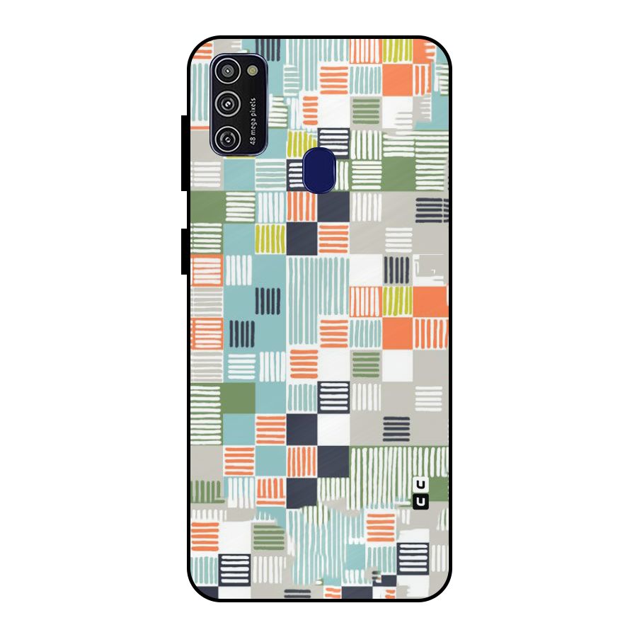 Tiny Boxes Stripes Metal Back Case for Galaxy M21