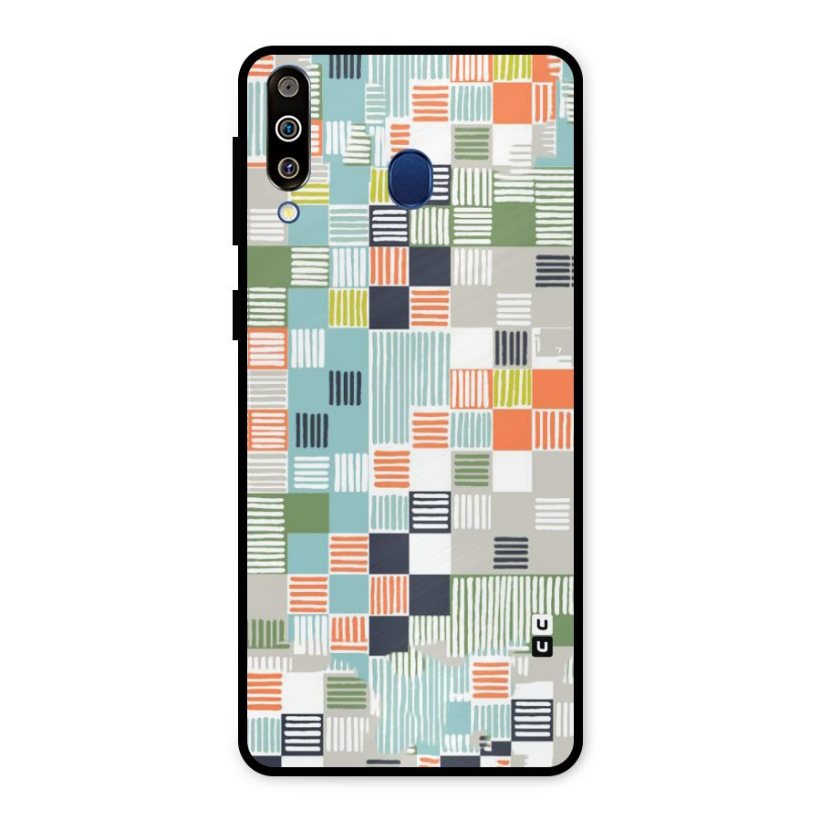 Tiny Boxes Stripes Metal Back Case for Galaxy M30