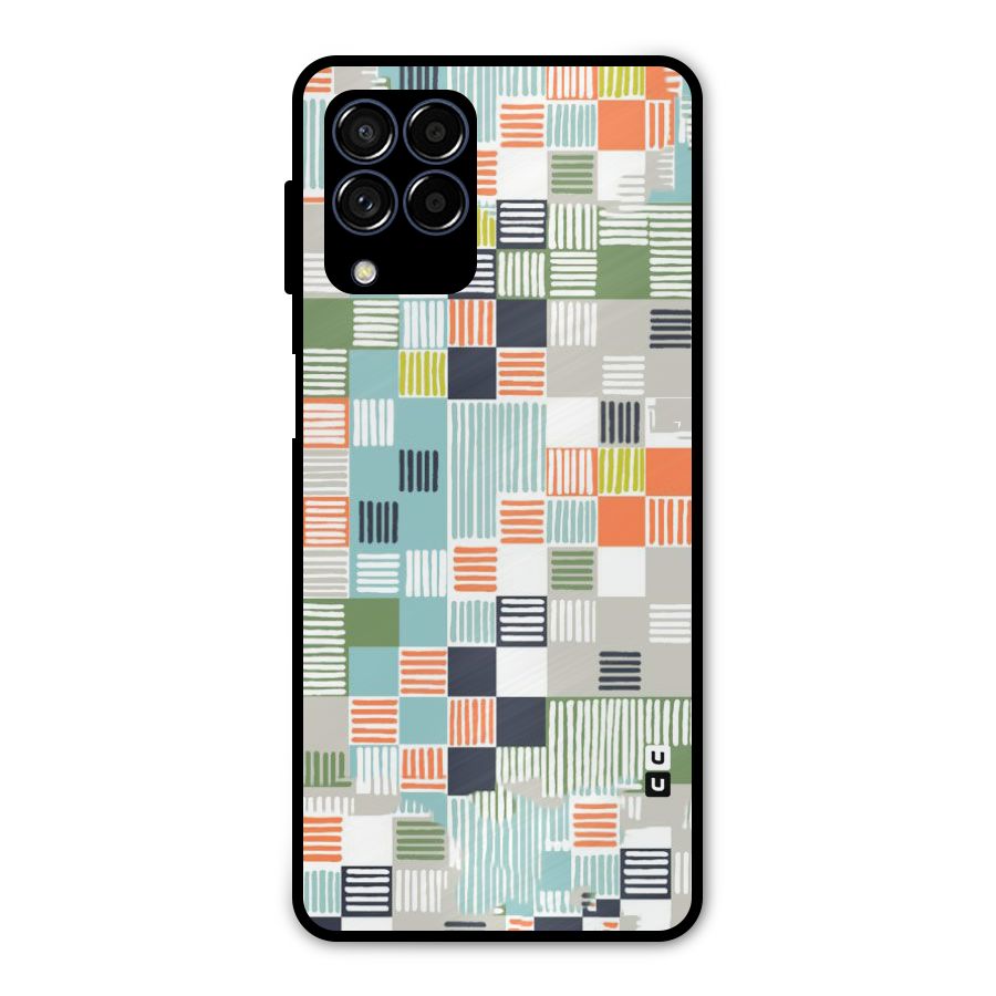 Tiny Boxes Stripes Metal Back Case for Galaxy M53 5G