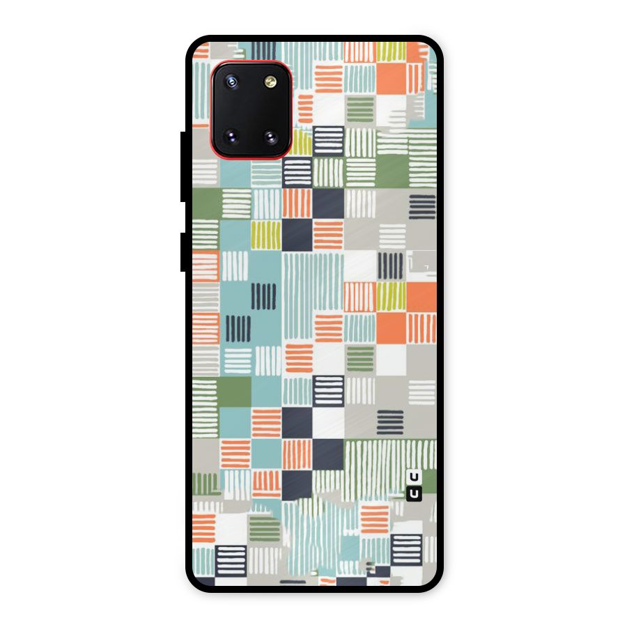 Tiny Boxes Stripes Metal Back Case for Galaxy Note 10 Lite
