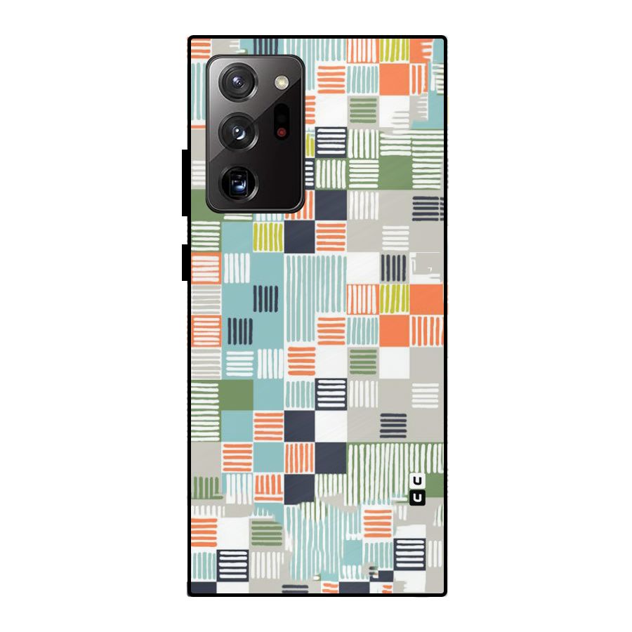 Tiny Boxes Stripes Metal Back Case for Galaxy Note 20 Ultra