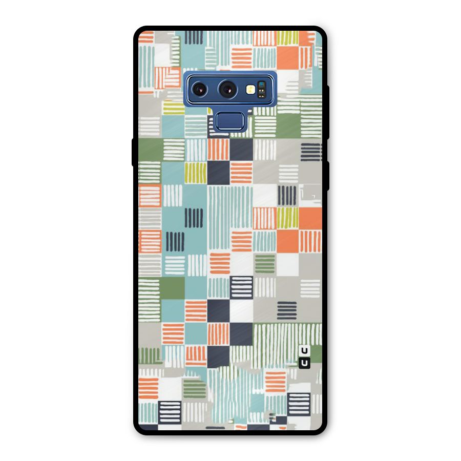 Tiny Boxes Stripes Metal Back Case for Galaxy Note 9