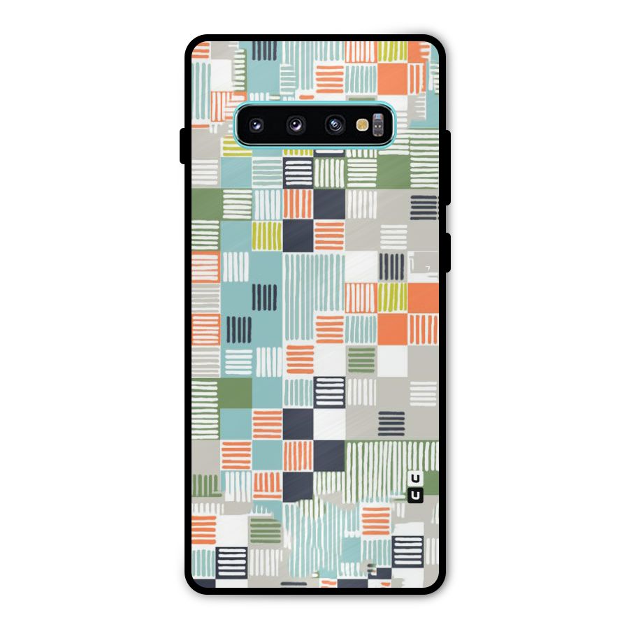 Tiny Boxes Stripes Metal Back Case for Galaxy S10 Plus