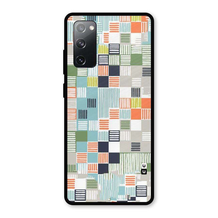 Tiny Boxes Stripes Metal Back Case for Galaxy S20 FE 5G