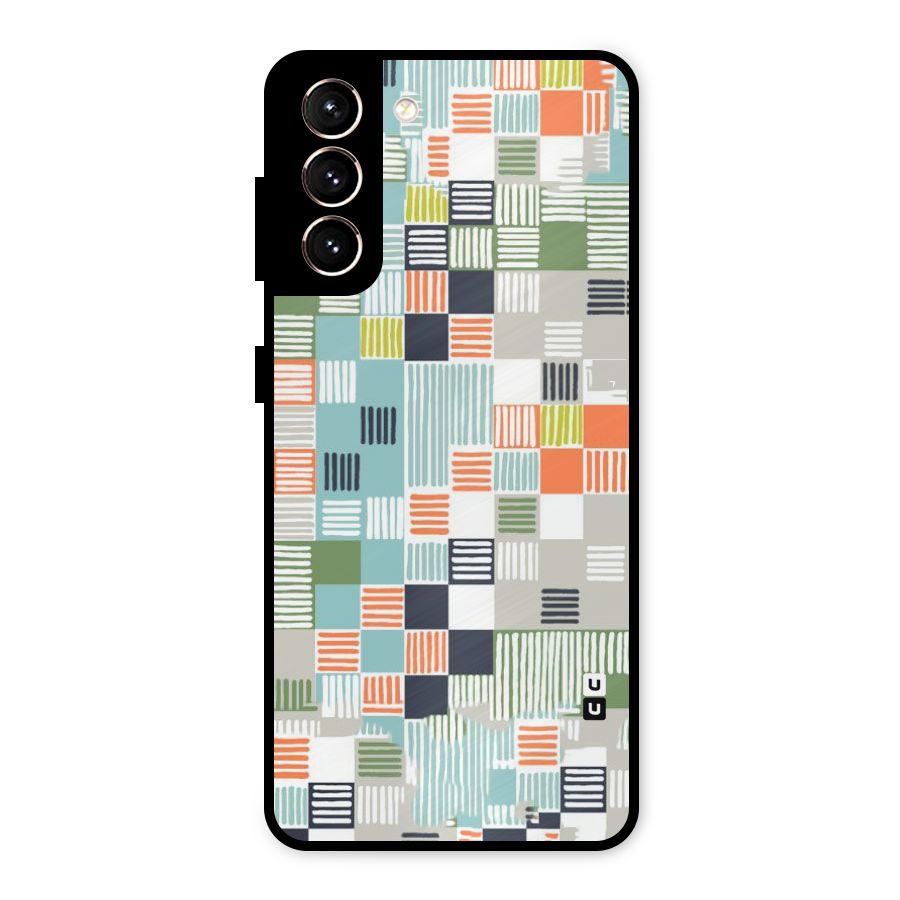 Tiny Boxes Stripes Metal Back Case for Galaxy S21 5G