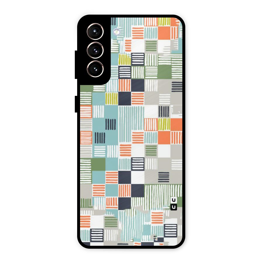 Tiny Boxes Stripes Metal Back Case for Galaxy S21 Plus