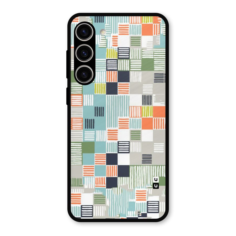 Tiny Boxes Stripes Metal Back Case for Galaxy S23 Plus