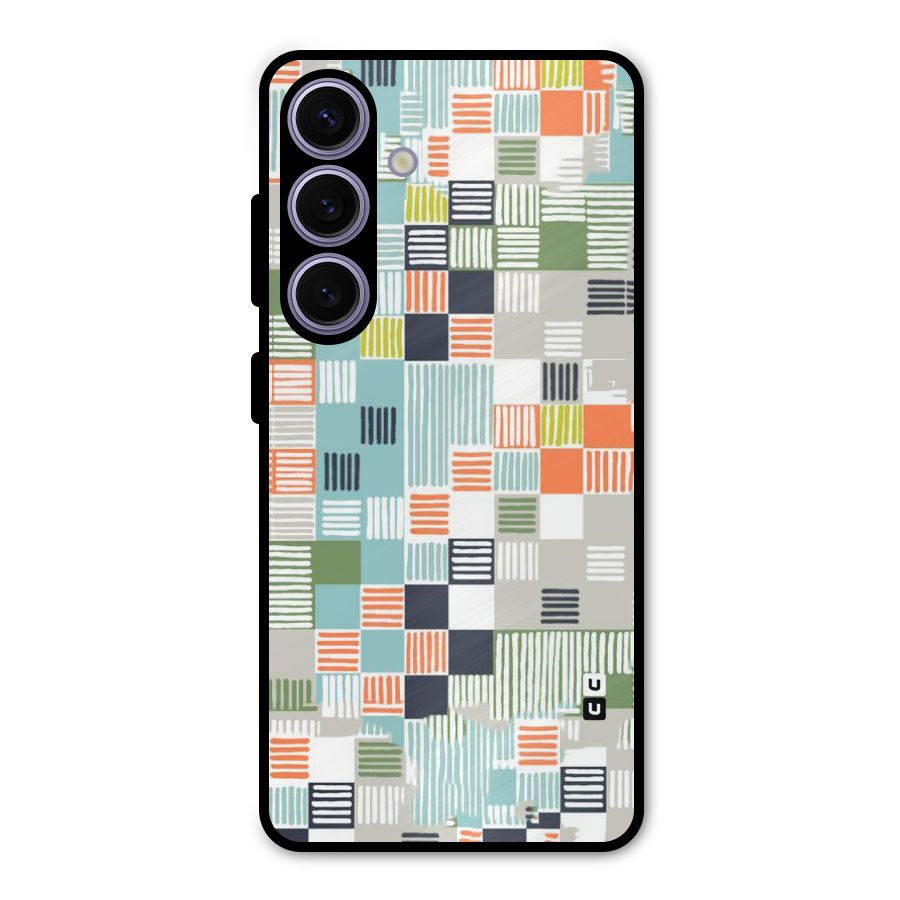 Tiny Boxes Stripes Metal Back Case for Galaxy S24