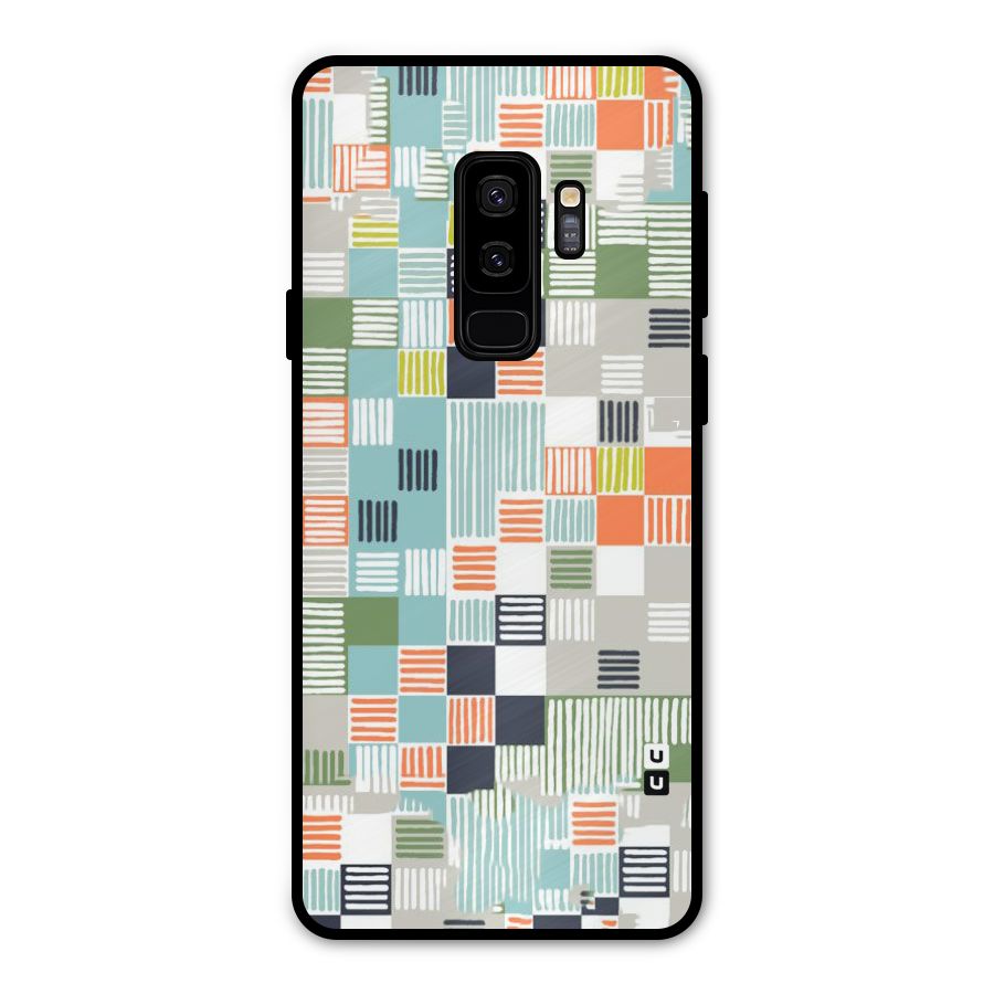 Tiny Boxes Stripes Metal Back Case for Galaxy S9 Plus