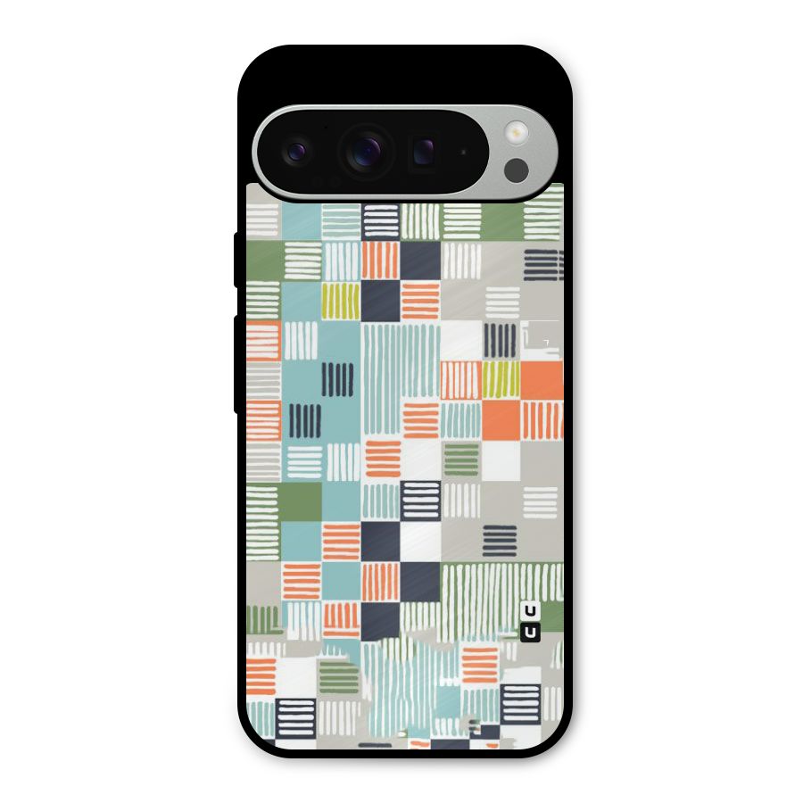 Tiny Boxes Stripes Metal Back Case for Google Pixel 9 Pro XL