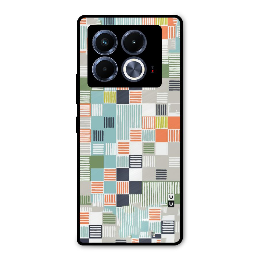 Tiny Boxes Stripes Metal Back Case for Infinix Note 40 5G