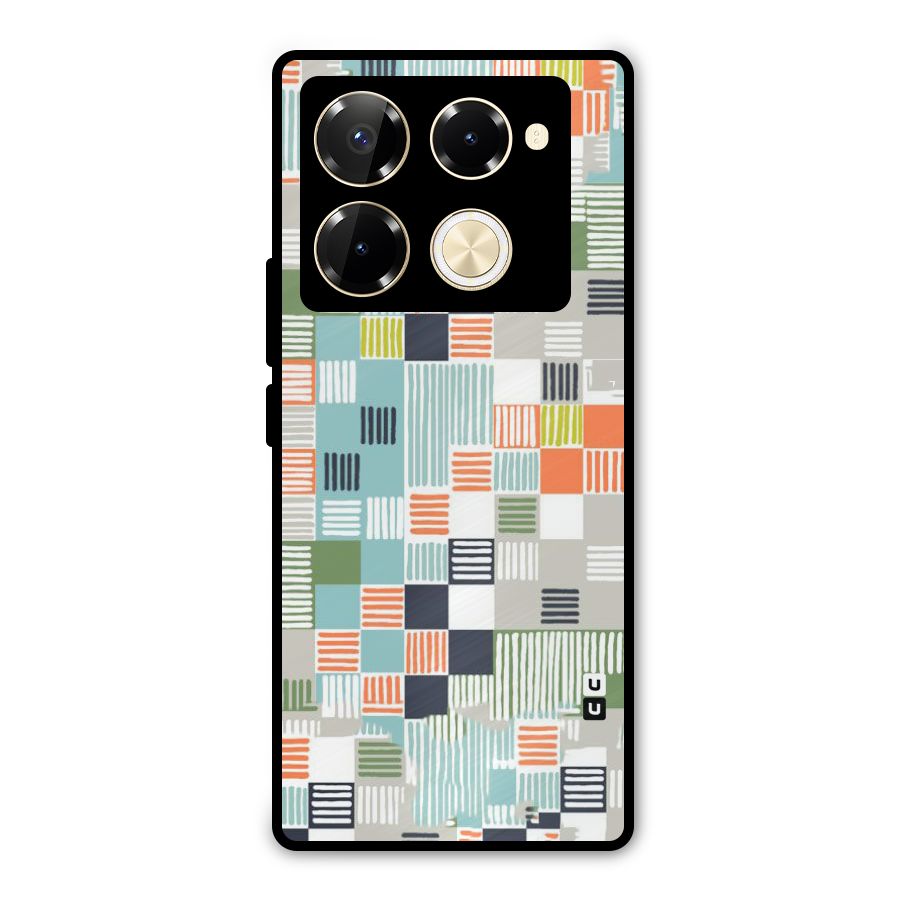 Tiny Boxes Stripes Metal Back Case for Infinix Note 40 Pro Plus