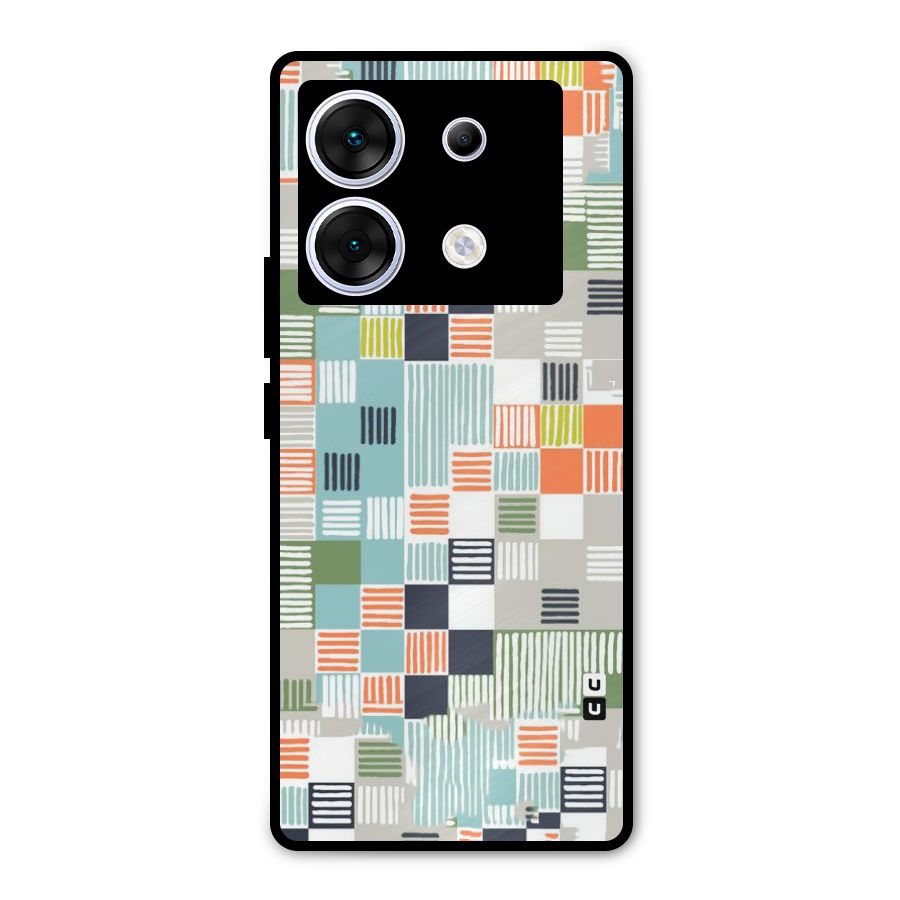 Tiny Boxes Stripes Metal Back Case for Infinix Zero 30 5G