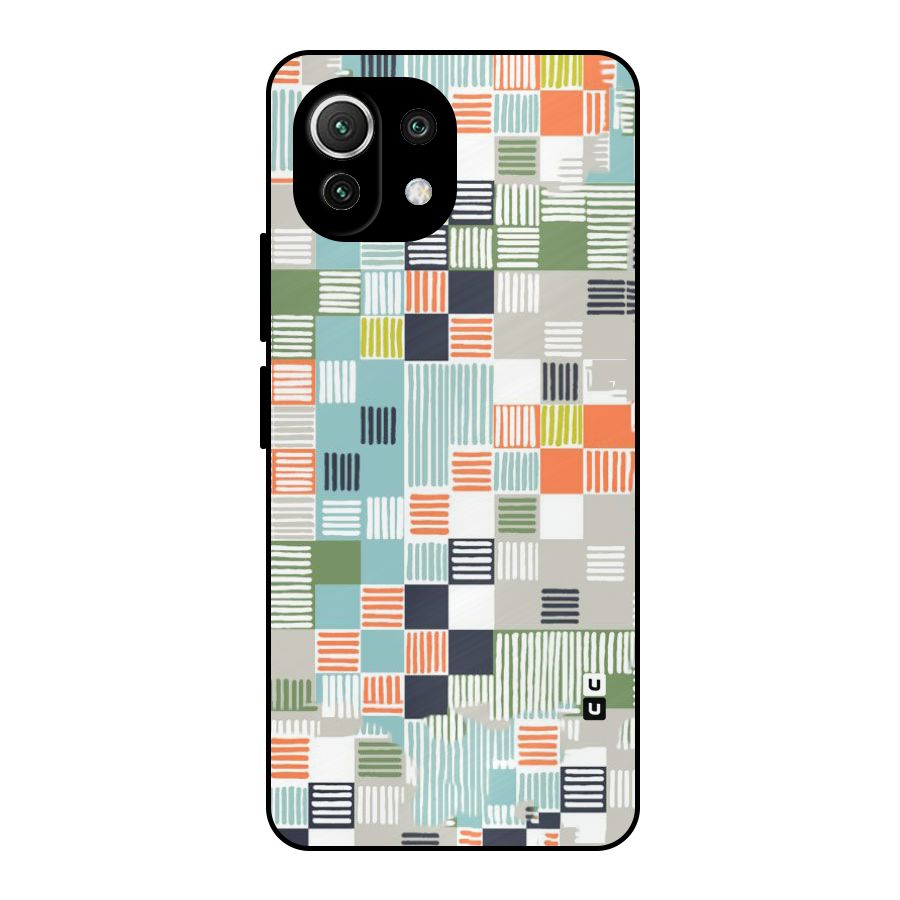 Tiny Boxes Stripes Metal Back Case for Mi 11 Lite NE 5G
