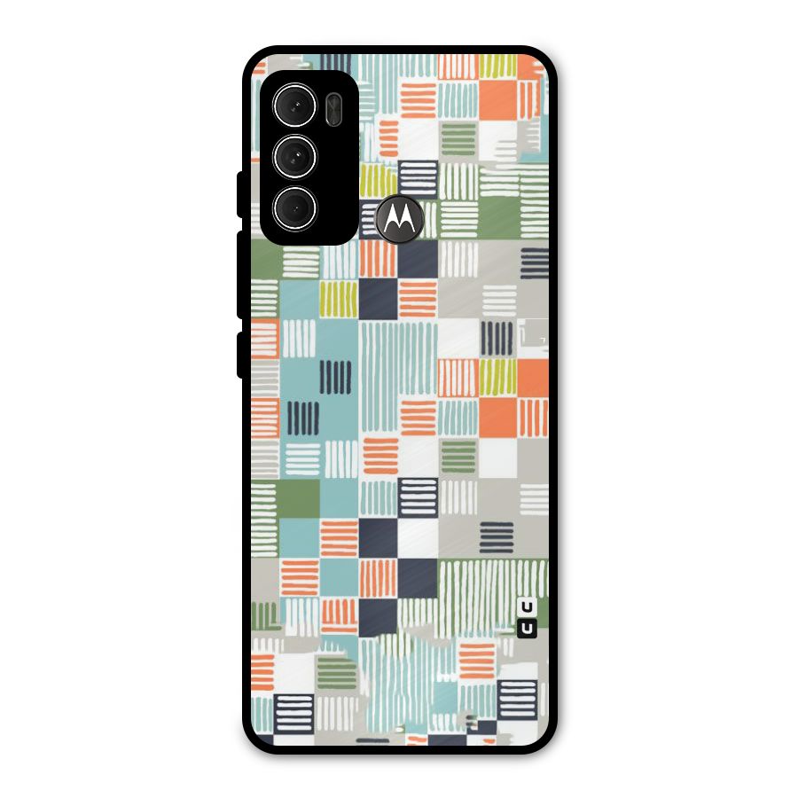 Tiny Boxes Stripes Metal Back Case for Moto G60