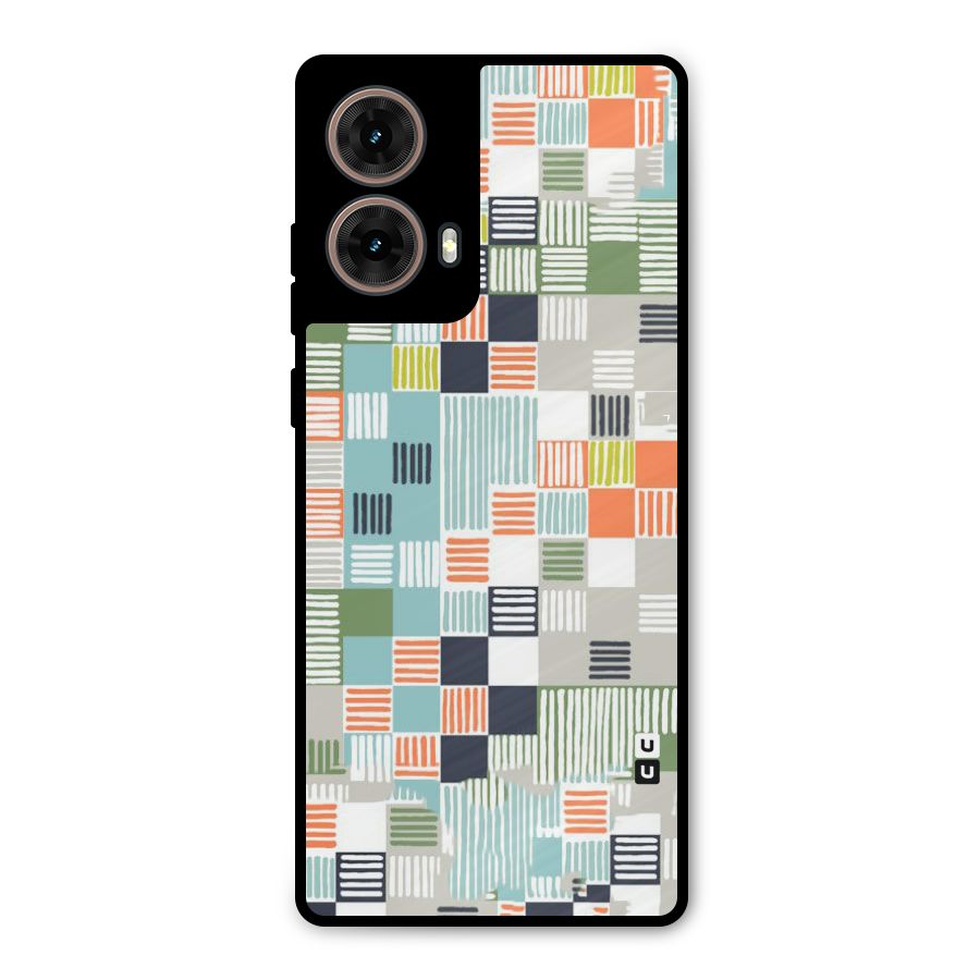 Tiny Boxes Stripes Metal Back Case for Moto G85