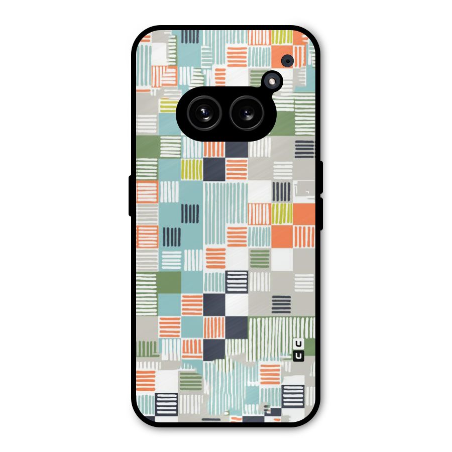 Tiny Boxes Stripes Metal Back Case for Nothing Phone 2a Plus