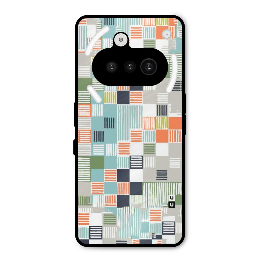 Tiny Boxes Stripes Metal Back Case for Nothing Phone 3a