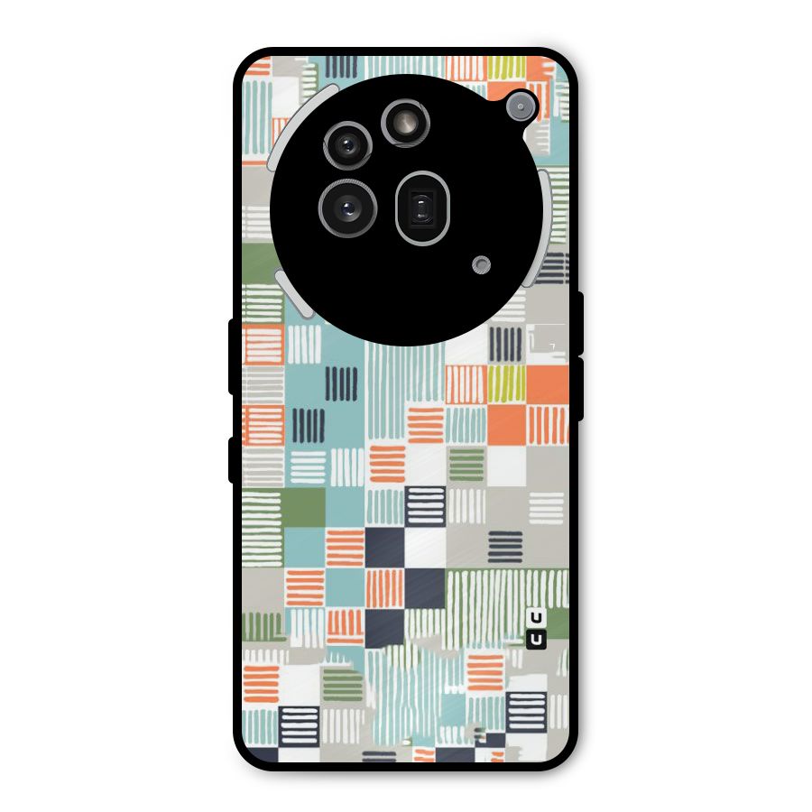 Tiny Boxes Stripes Metal Back Case for Nothing Phone 3a Pro