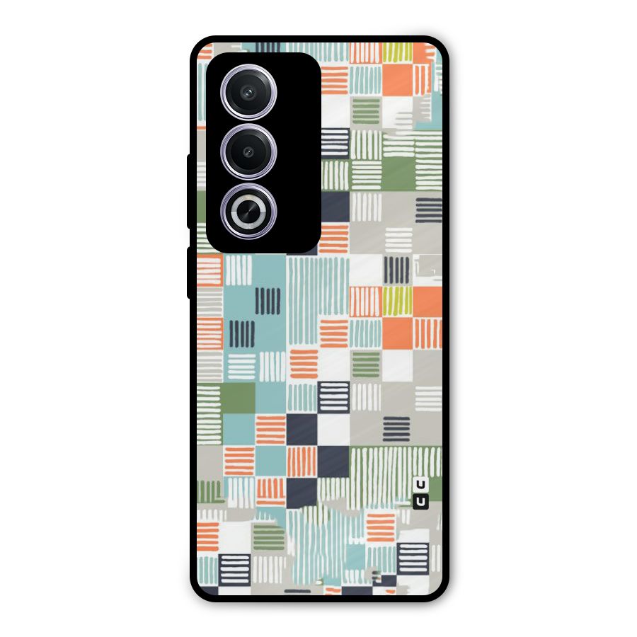Tiny Boxes Stripes Metal Back Case for Oppo A3 Pro