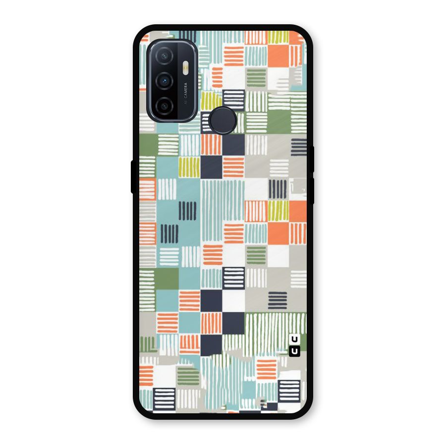 Tiny Boxes Stripes Metal Back Case for Oppo A53