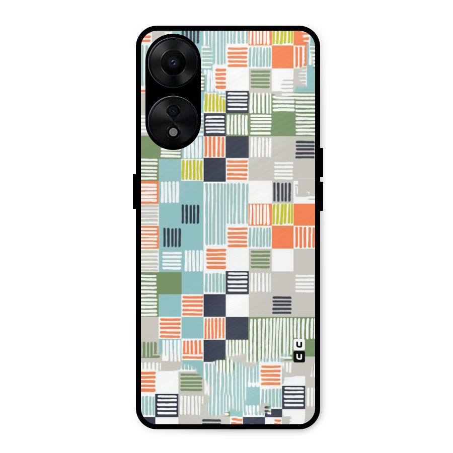 Tiny Boxes Stripes Metal Back Case for Oppo A78 5G