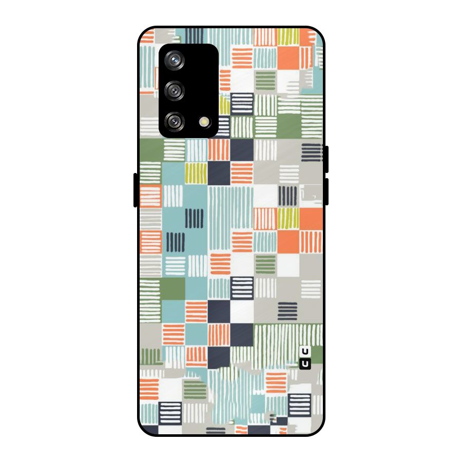 Tiny Boxes Stripes Metal Back Case for Oppo F19