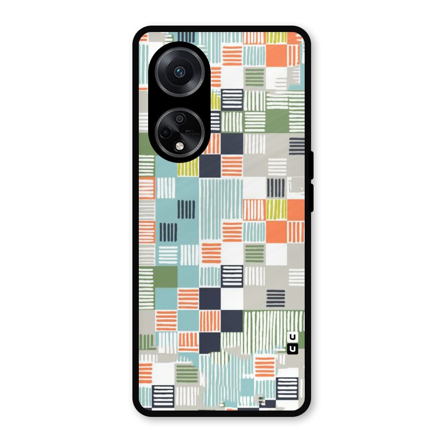 Tiny Boxes Stripes Metal Back Case for Oppo F23