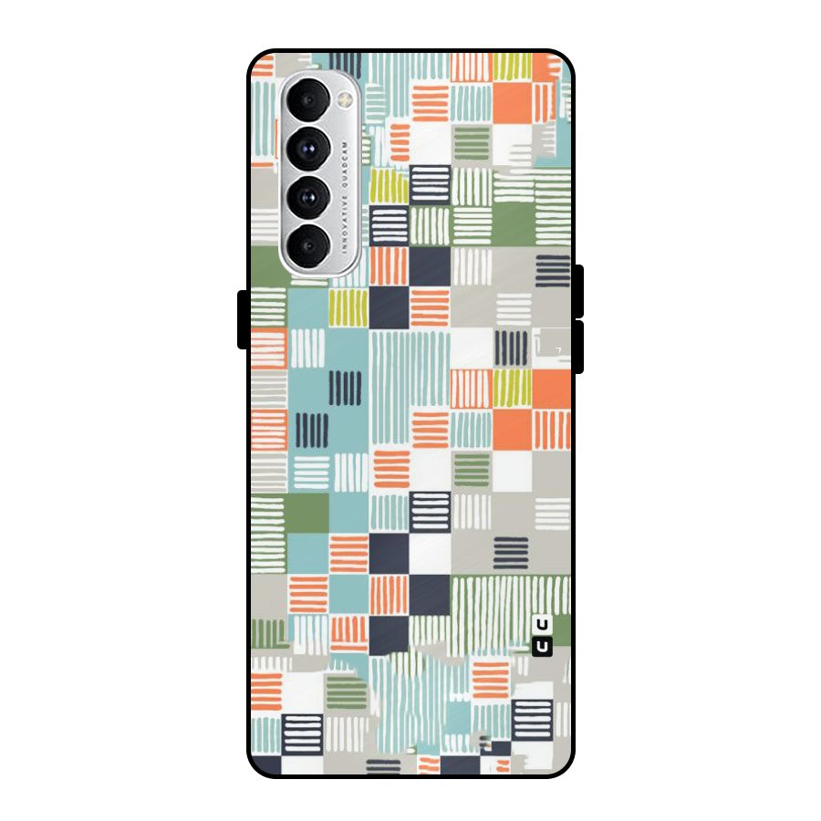 Tiny Boxes Stripes Metal Back Case for Oppo Reno4 Pro