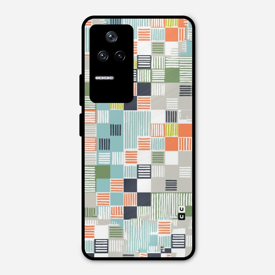 Tiny Boxes Stripes Metal Back Case for Poco F4 5G