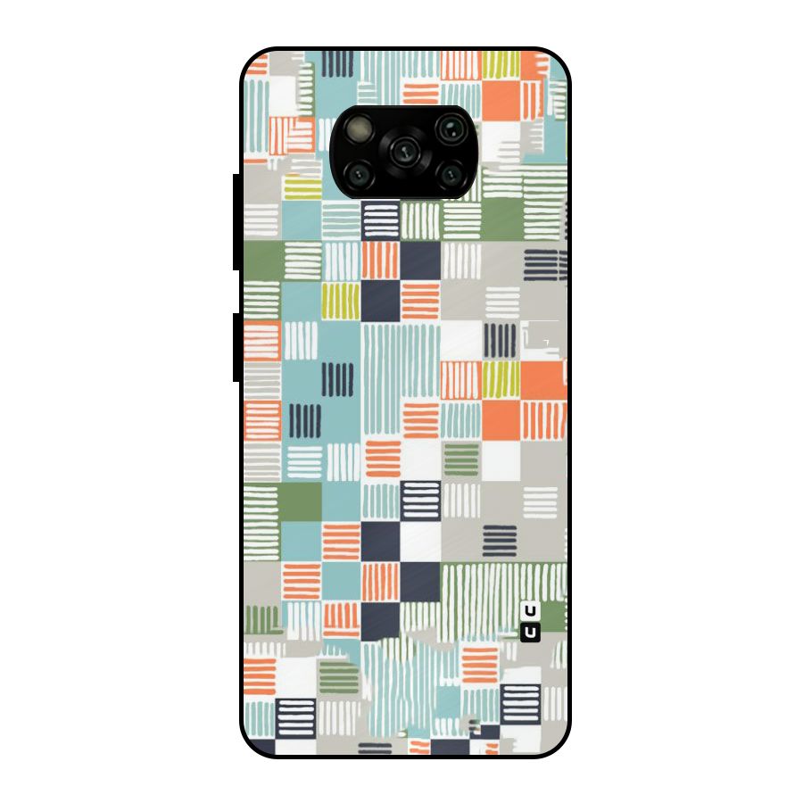 Tiny Boxes Stripes Metal Back Case for Poco X3