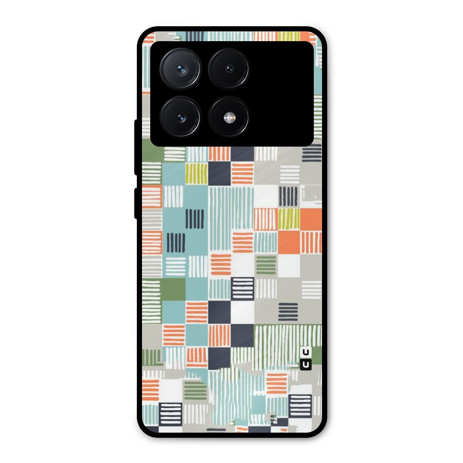 Tiny Boxes Stripes Metal Back Case for Poco X6 Pro