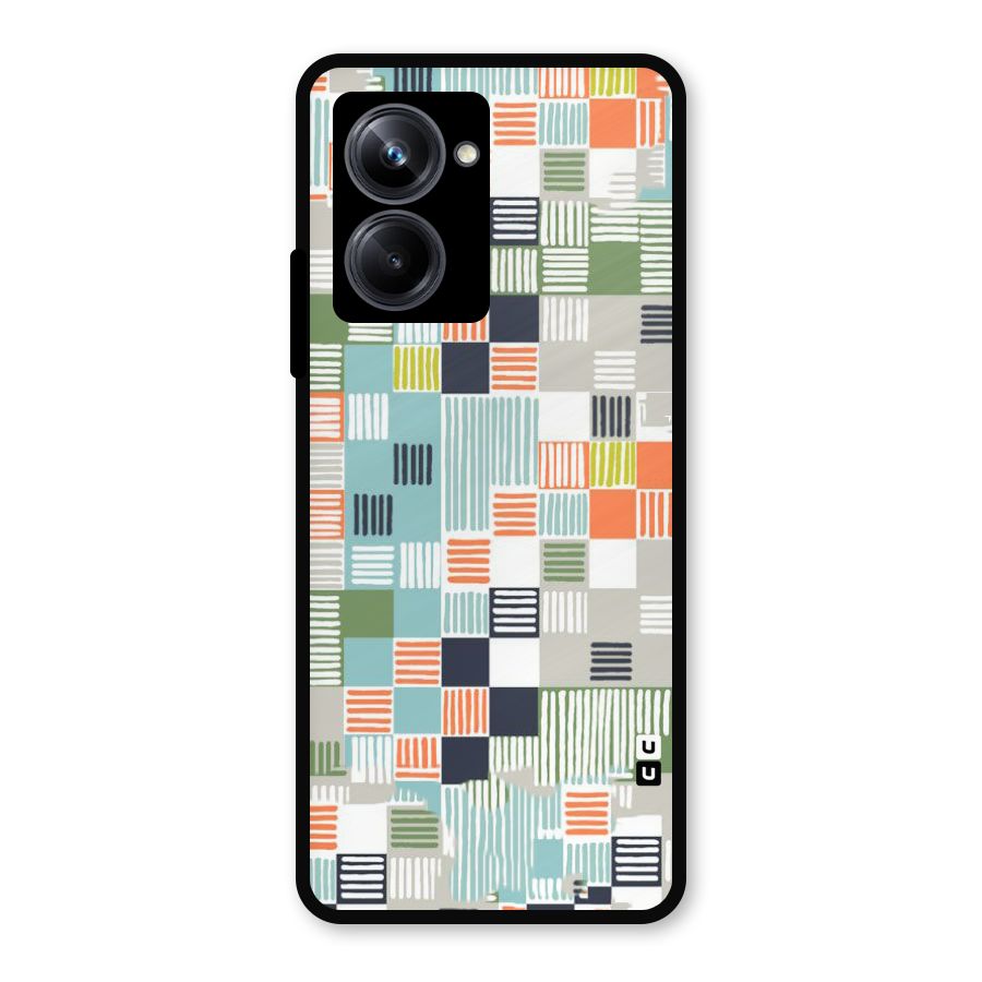 Tiny Boxes Stripes Metal Back Case for Realme 10 Pro
