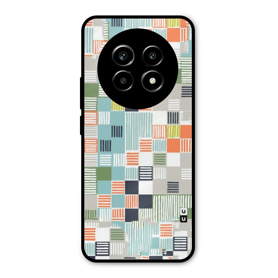 Tiny Boxes Stripes Metal Back Case for Realme 14 Pro Lite