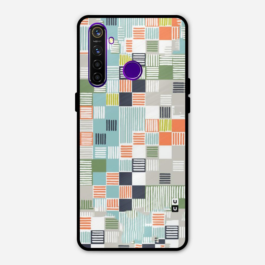Tiny Boxes Stripes Metal Back Case for Realme 5 Pro