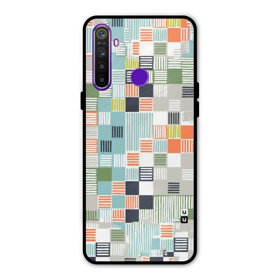 Tiny Boxes Stripes Metal Back Case for Realme Narzo 10