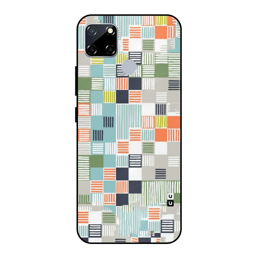 Tiny Boxes Stripes Metal Back Case for Realme Narzo 20