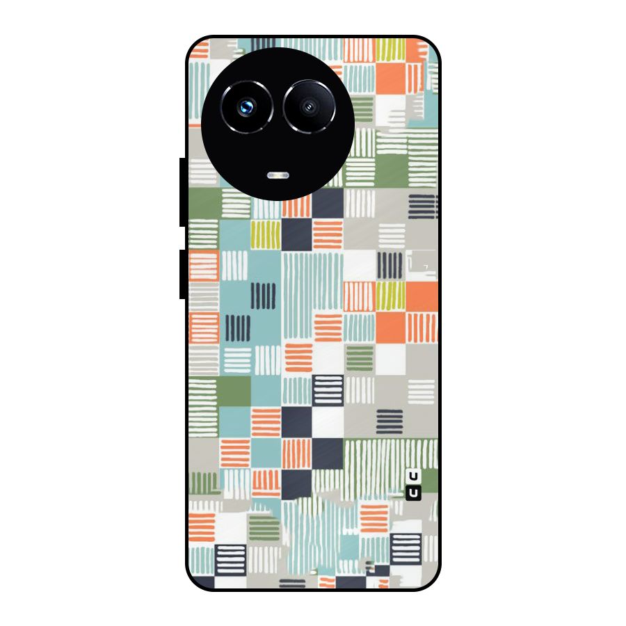 Tiny Boxes Stripes Metal Back Case for Realme Narzo 60X