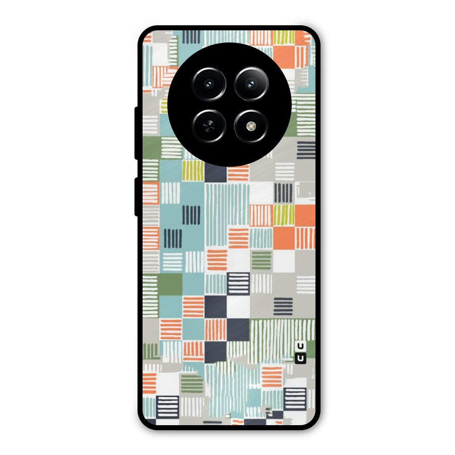Tiny Boxes Stripes Metal Back Case for Realme Narzo N65
