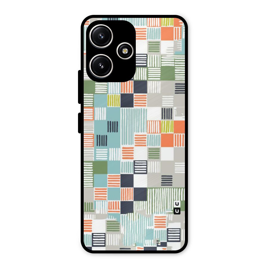 Tiny Boxes Stripes Metal Back Case for Redmi 12 5G