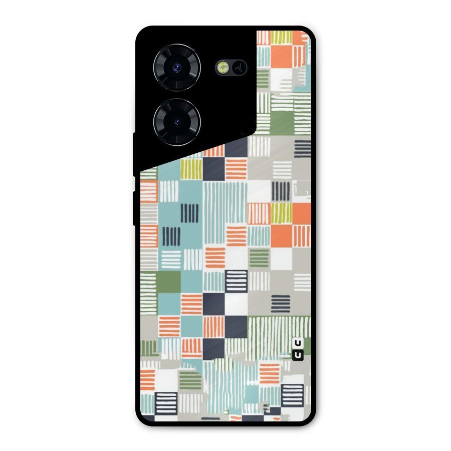 Tiny Boxes Stripes Metal Back Case for Tecno Pova 5 Pro 5G