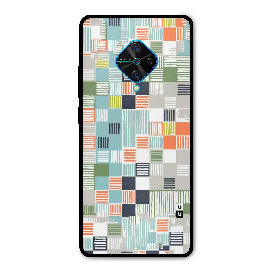 Tiny Boxes Stripes Metal Back Case for Vivo S1 Pro