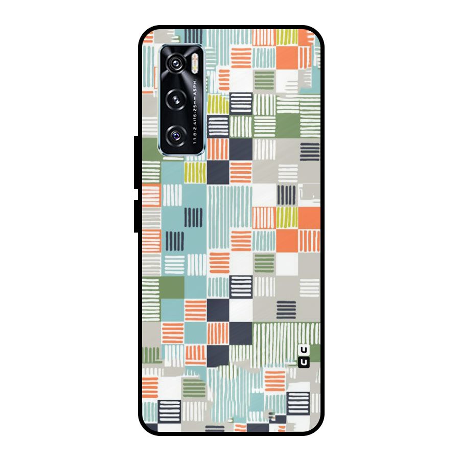 Tiny Boxes Stripes Metal Back Case for Vivo V20 SE