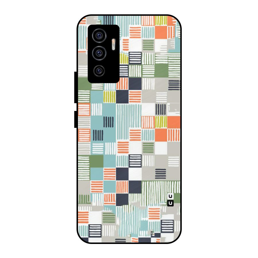 Tiny Boxes Stripes Metal Back Case for Vivo V23e