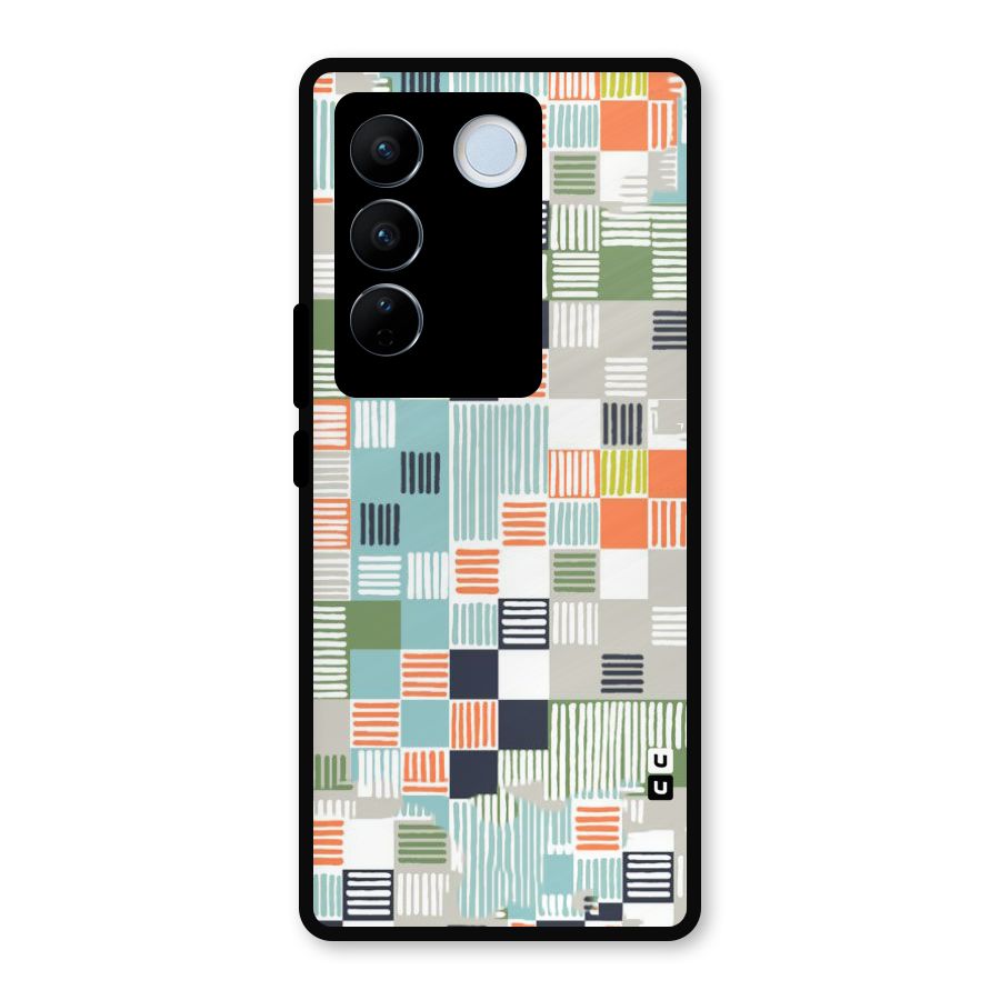 Tiny Boxes Stripes Metal Back Case for Vivo V27