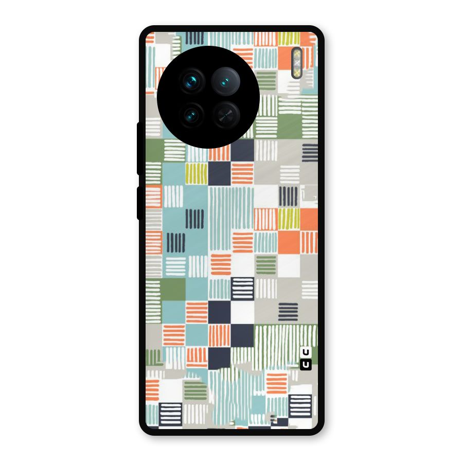 Tiny Boxes Stripes Metal Back Case for Vivo X90