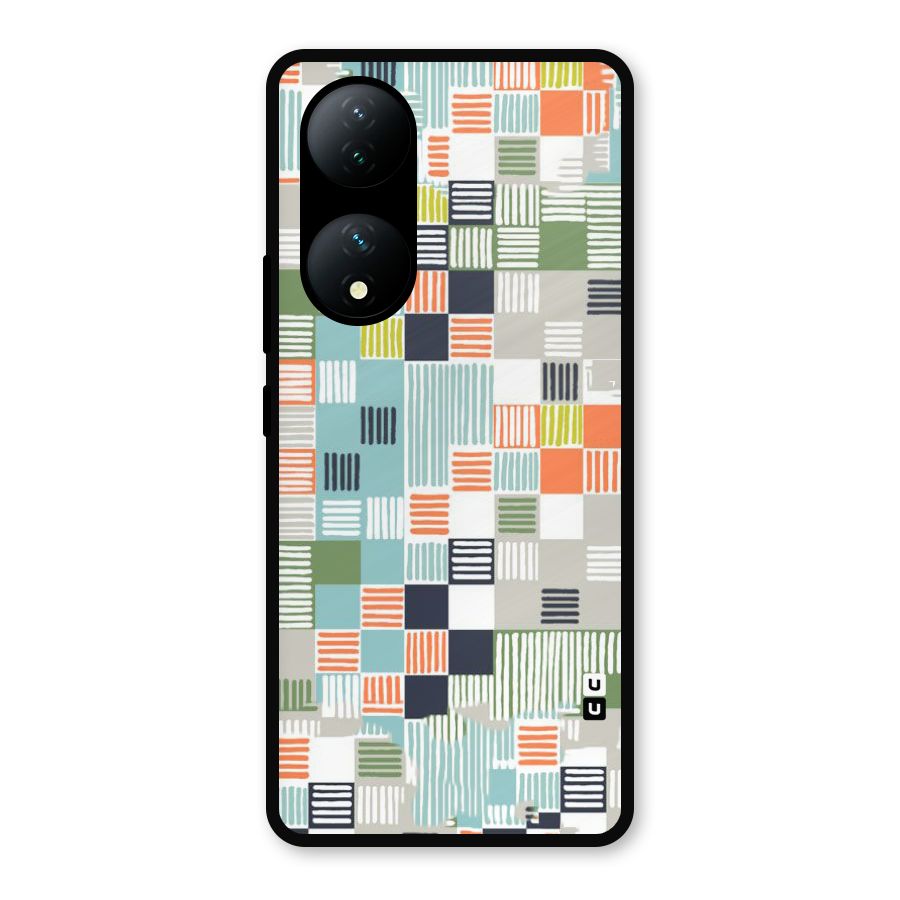 Tiny Boxes Stripes Metal Back Case for Vivo Y100a
